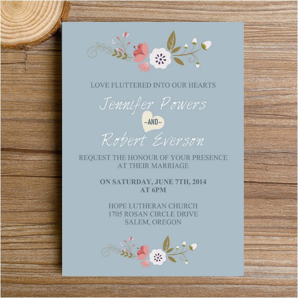 Dusty Blue and Cranberry Wedding Invitations Dusty Blue Floral Bohemian Wedding Invitation Kits Ewi380