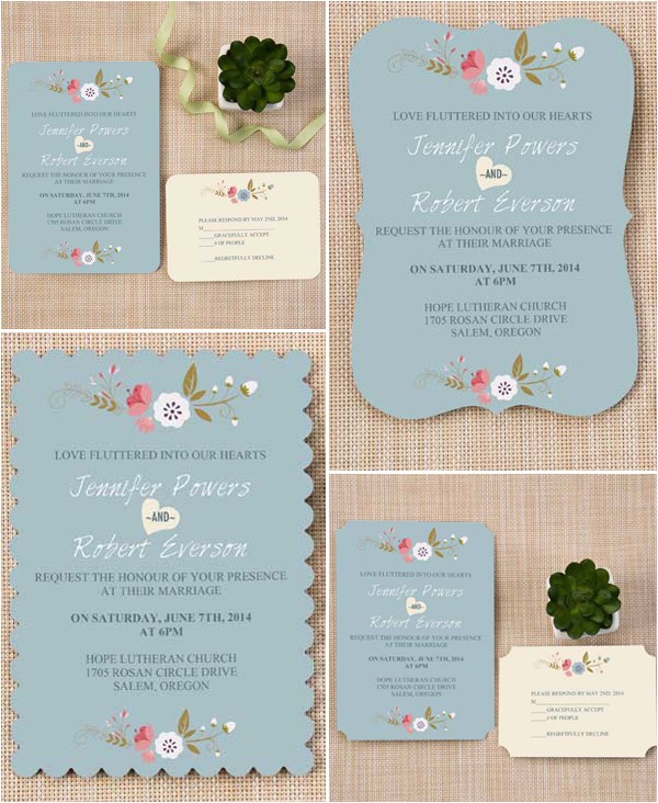 Dusty Blue and Cranberry Wedding Invitations top 7 Wedding Invitation Trends for 2015