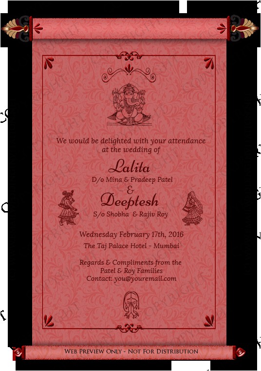 Ecards for Wedding Invitation Indian Marriage Invitation Ecards Single Page Indian Wedding E