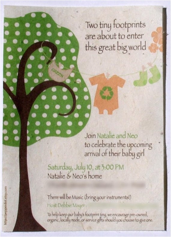 Eco Friendly Baby Shower Invitations Eco Friendly Plantable Paper Invitations 80 Baby Shower