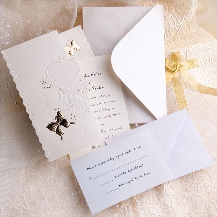 Elegant Affordable Wedding Invitations Elegant Ivory butterfly Art Deco Tri Fold Affordable