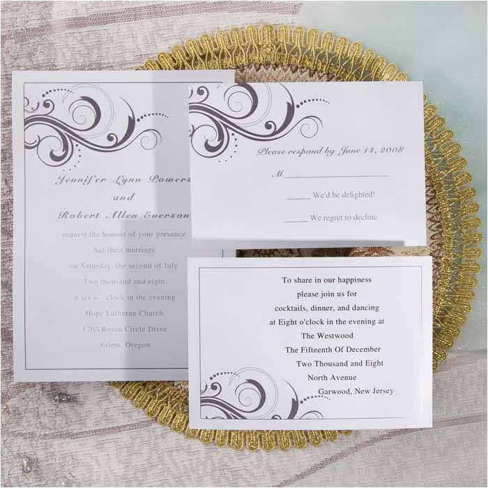 Elegant Affordable Wedding Invitations Simple White and Grey Inexpensive Printable Wedding
