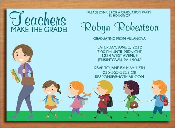 Elementary Graduation Invitations Teacher Elementary Education Degree Graduation Party