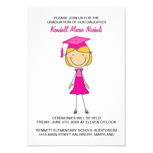 Elementary School Graduation Invitations Elementary School Graduation Announcements 3 5 Quot X 5