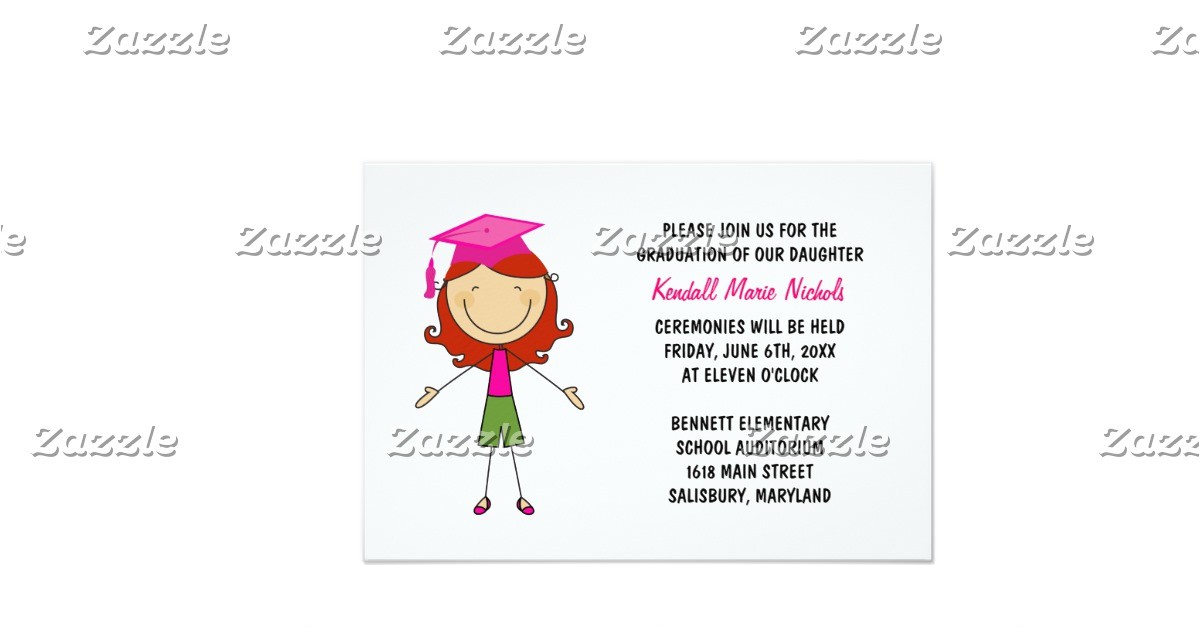 Elementary School Graduation Invitations Elementary School Graduation Announcements 9 Cm X 13 Cm