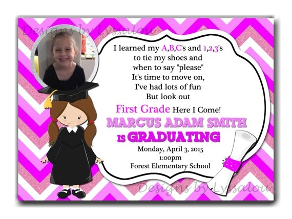 Elementary School Graduation Invitations Photo Pre School Graduation Invitation Elementary Graduation