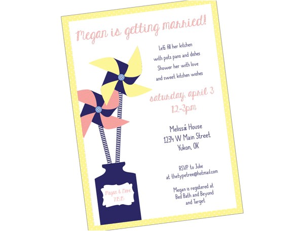 Email Wedding Shower Invitations Pinwheel Flower Wedding Shower Invitation Printable Pdf