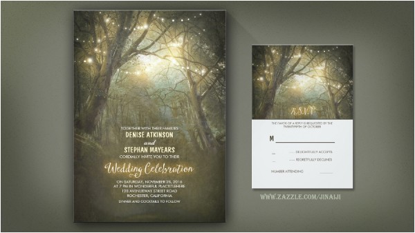 Enchanted forest themed Wedding Invitations Rustic Wedding Wedding Invitations by Jinaiji
