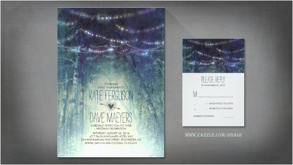 Enchanted forest themed Wedding Invitations Rustic Wedding Wedding Invitations by Jinaiji