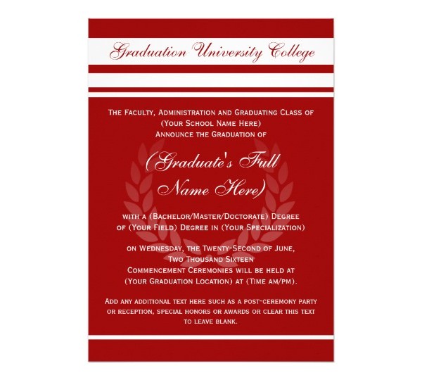 Examples Of College Graduation Invitations 28 Examples Of Graduation Invitation Design Psd Ai