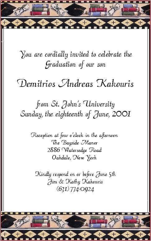 Examples Of College Graduation Invitations Examples Of Graduation Announcements Quotes Quotesgram
