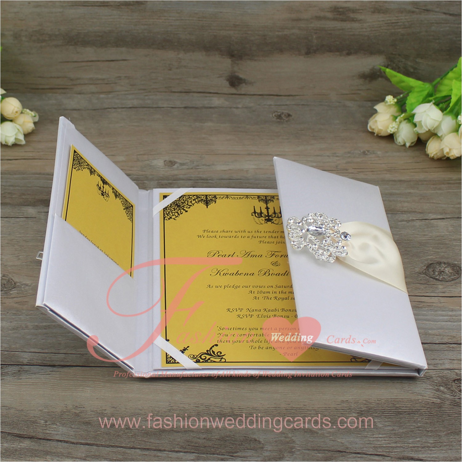 Fake Wedding Invitations Silk Wedding Invitation Folio High End Wedding Invitations