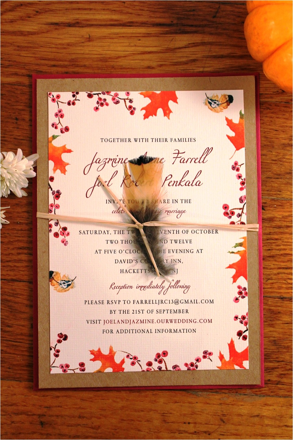 Fall themed Wedding Invitations Cheap Beautiful Fall Wedding Invitations with orange Burst