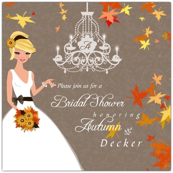 Fall themed Wedding Shower Invitations Autumn Romance Bridal Shower Invitations Paperstyle