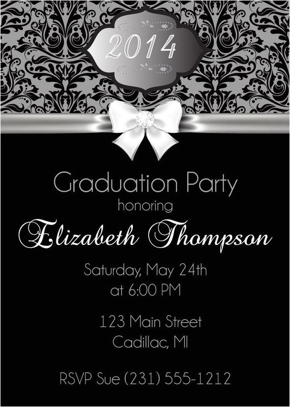 Fancy Graduation Invitations Elegant Graduation Party Invitation High School or College