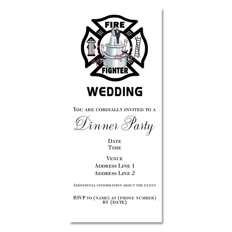 Firefighter themed Wedding Invitations Fireman Wedding Invitations Party Invitations Ideas