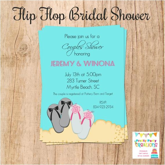 Flip Flop Wedding Invitations Flip Flop Bridal Shower Invitation You by Prettypartycreations