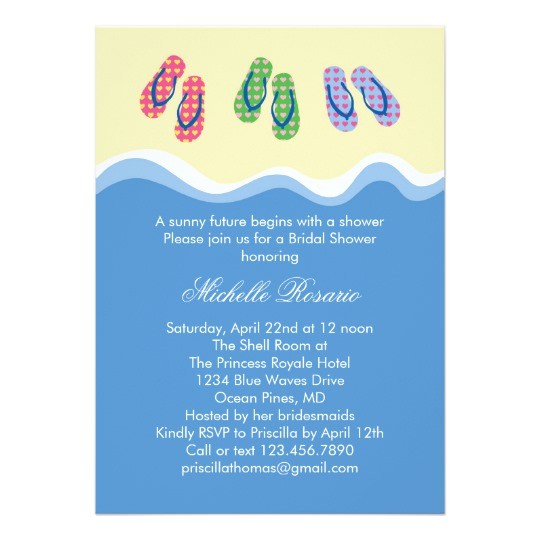 Flip Flop Wedding Invitations Flip Flops Beach Bridal Shower Invitation Zazzle Com