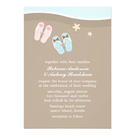 Flip Flop Wedding Invitations His and Hers Flip Flops Beach Wedding Invites Zazzle