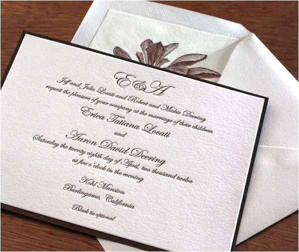 Formal attire On Wedding Invitation Elegant Wedding Invitation Wording Black Tie Optional