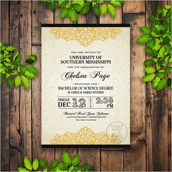 Formal College Graduation Invitations formal Graduation Invitation Printable College Grad
