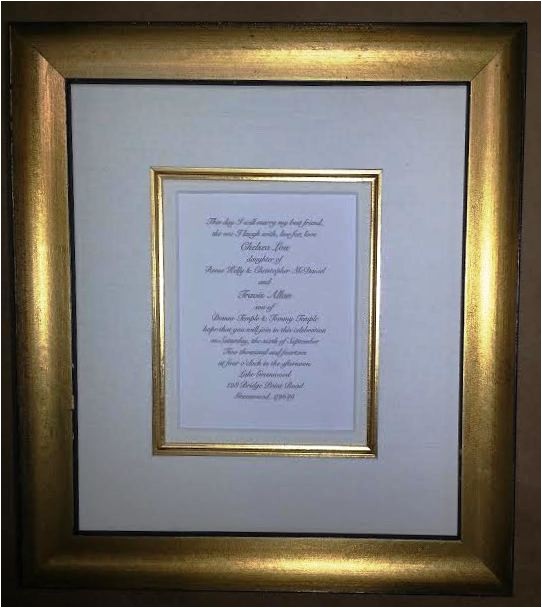 Framing Wedding Invitation Framed Invitation Columbia Frame Shop