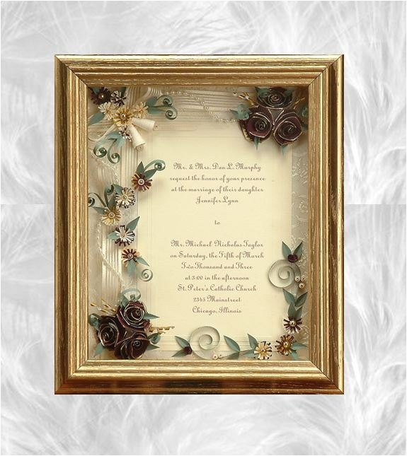 Framing Wedding Invitation Framed Wedding Invitation Framed Wedding Gift Gold Wedding
