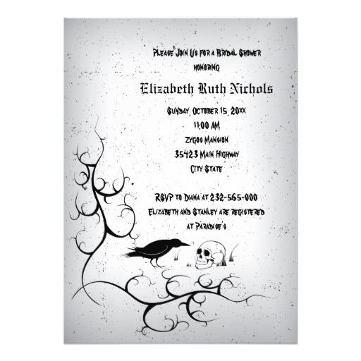 Free Gothic Wedding Invitation Templates Raven and Skull Gothic Wedding Bridal Shower 5×7 Paper Free Gothic Wedding Invitation Templates Raven and Skull Gothic Wedding Bridal Shower 5×7 Paper
