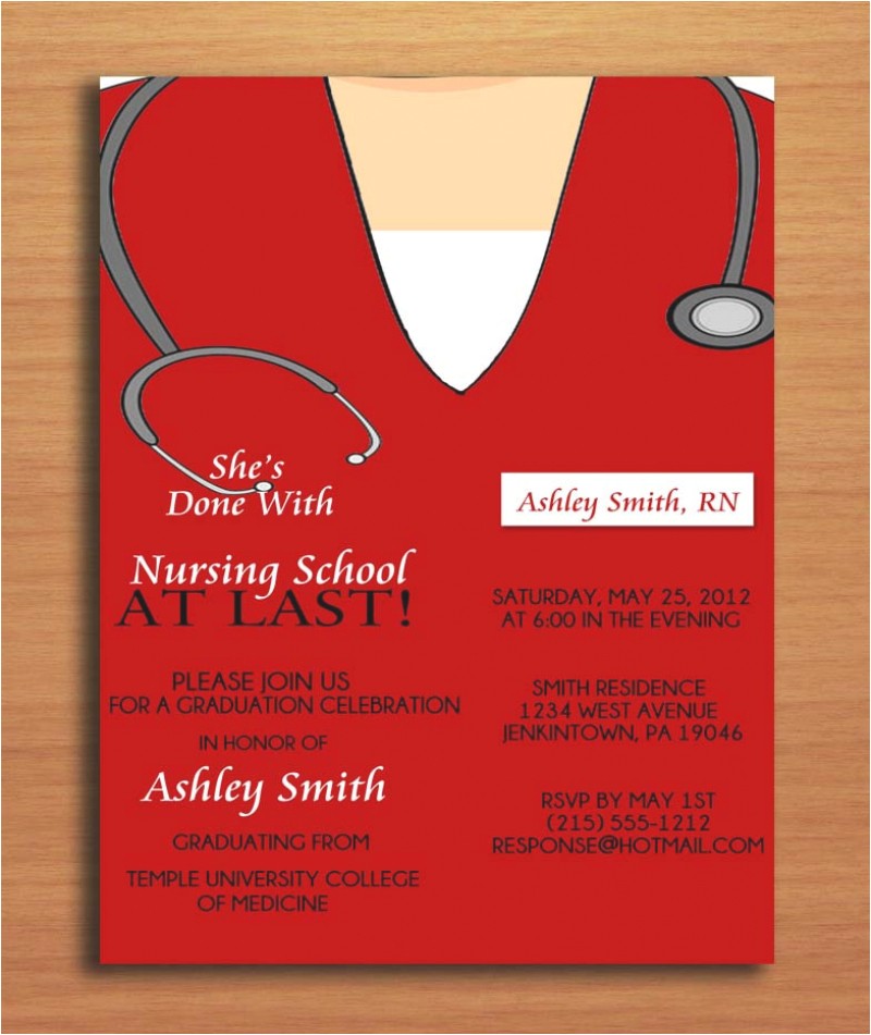 Free Nursing School Graduation Invitation Templates Free Printable Graduation Party Invitation Template Nurse