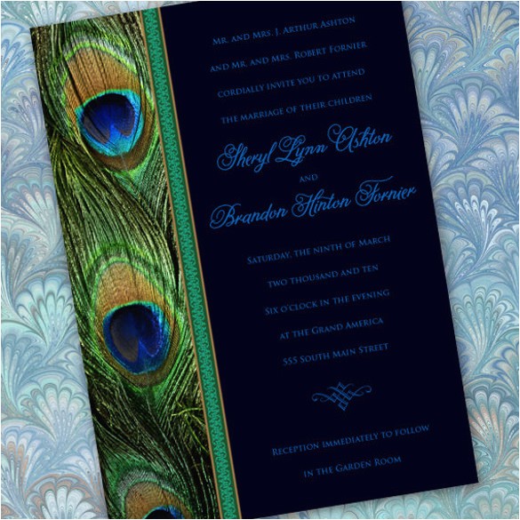 Free Peacock Wedding Invitation Templates 23 Peacock Wedding Invitation Templates Free Sample