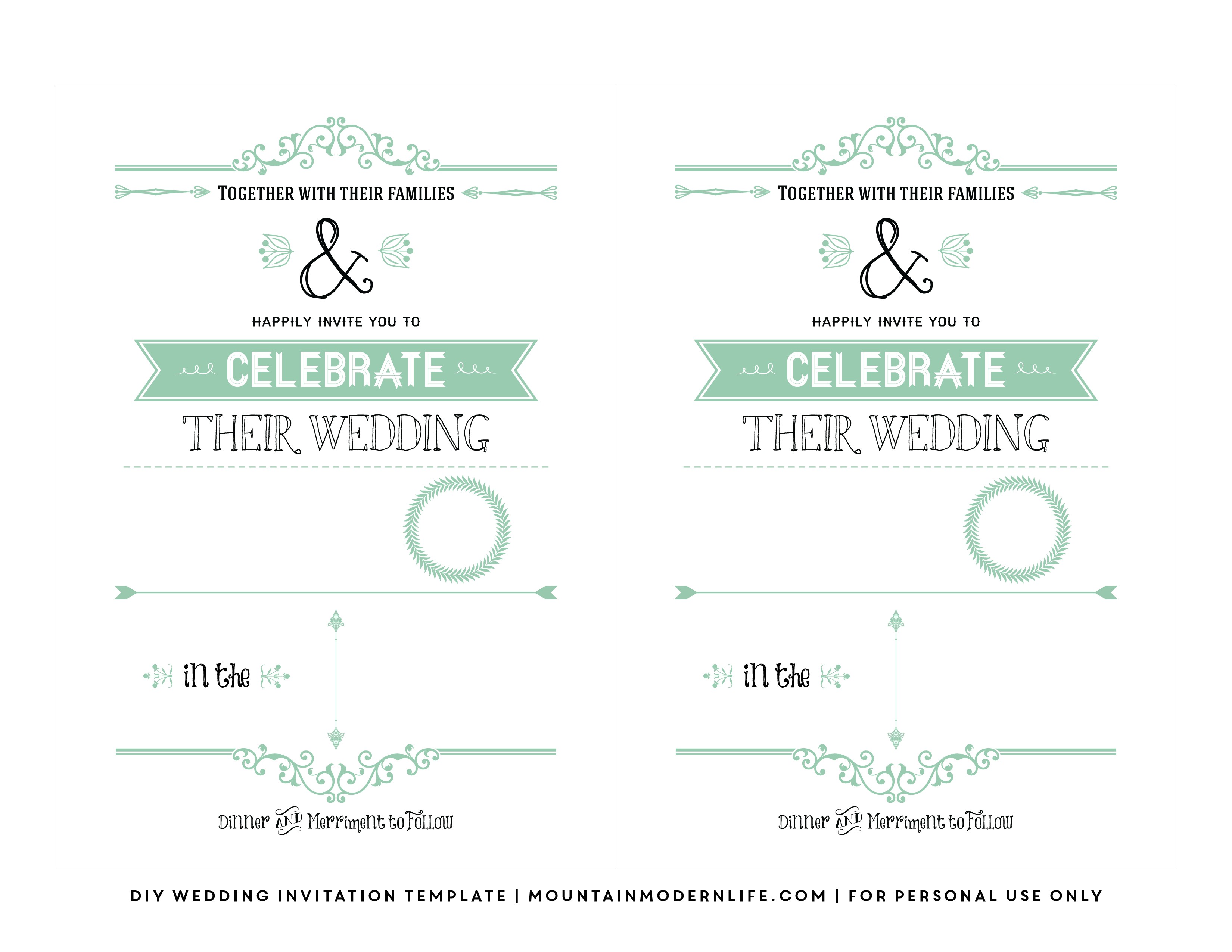 Free Printable Wedding Invitation Templates Free Wedding Invitation Template Mountainmodernlife Com Free Printable Wedding Invitation Templates Free Wedding Invitation Template Mountainmodernlife Com