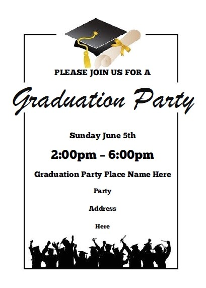 Free Templates for Graduation Party Invites Graduation Party Invitations Free Printable