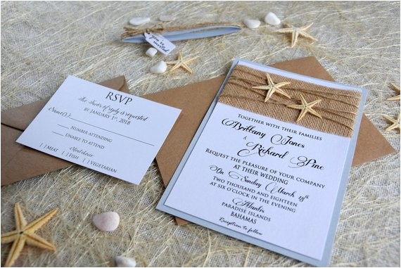 Fun Destination Wedding Invitations Custom Invitations Burlap Wedding Invitation by Paperstudiobyc