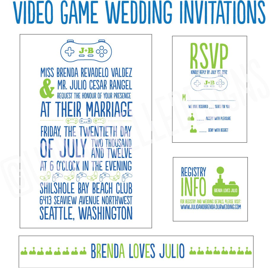 Gaming Wedding Invitations Video Game Wedding Invitations