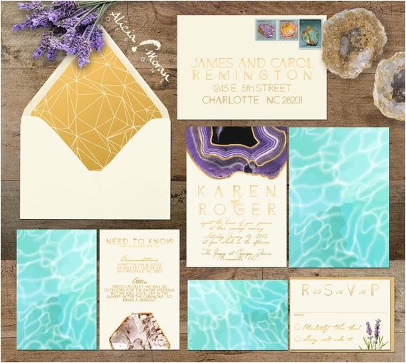 Gems Wedding Invitations Wedding Invitation Suite Rocks Minerals Gems Quarry