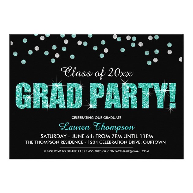 Glitter Graduation Party Invitations Personalized Glitter Graduation Invitations