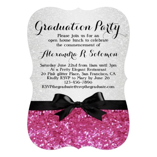 Glitter Graduation Party Invitations Personalized Glitter Graduation Invitations
