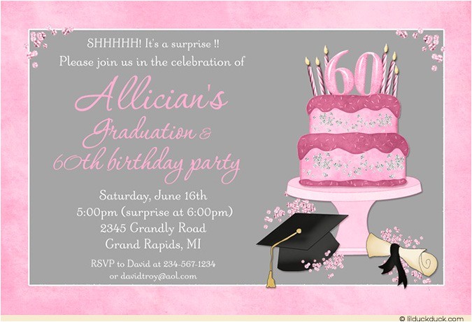 Graduation and Birthday Party Invitations Celebration Cake Graduation Card Cap Invitation Diploma