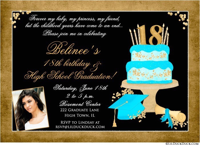 Graduation and Birthday Party Invitations Photo 18th Birthday and Graduation Card Daughter 39 S Bold