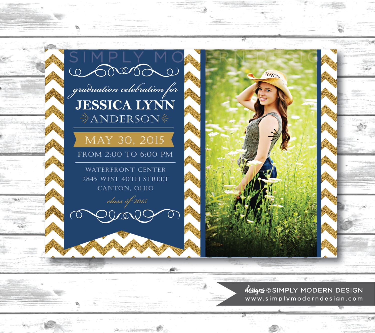 Graduation Announcement Vs Invitation Graduation Announcement Graduation Invitation Chevron
