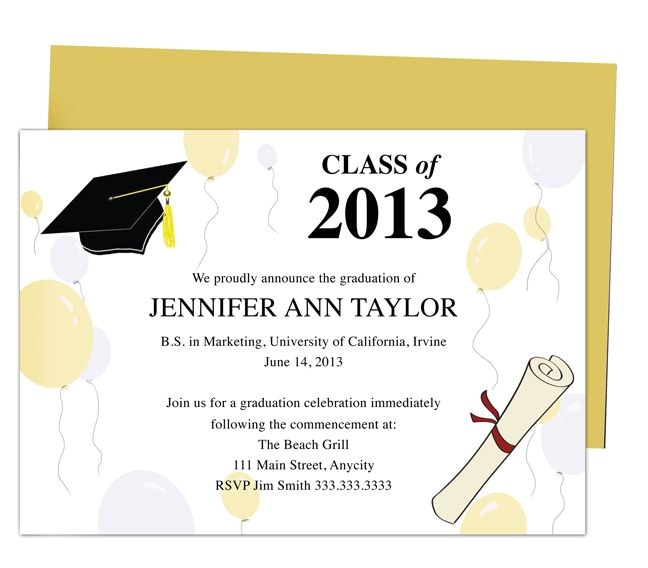 Graduation Day Invitation Templates 46 Best Printable Diy Graduation Announcements Templates