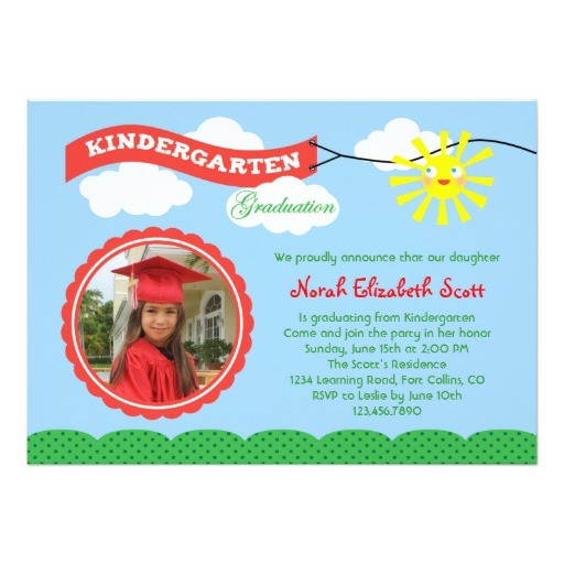 Graduation Invitation Cards for Kindergarten Kindergarten Graduation Photo Invitation Zazzle