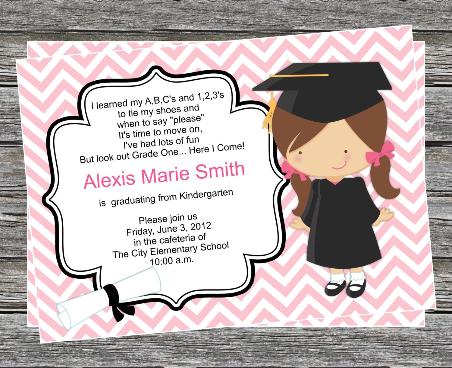 Graduation Invitation Cards for Kindergarten Pre K or Kindergarten Graduation Invitation Boy and Girl