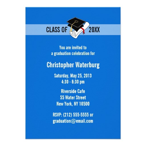 Graduation Invitation Ideas Make Your Own Create Your Own Graduation Invitation Blue 10 4 5 Quot X 6 25