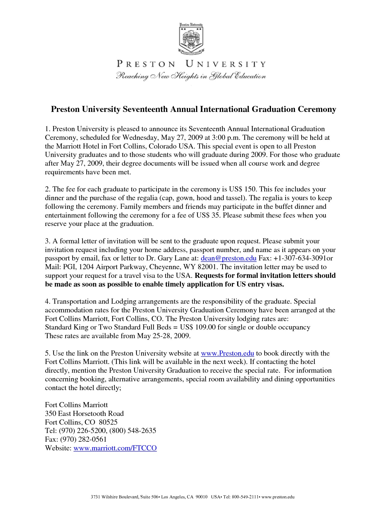 Graduation Invitation Letter for Parents Visa Graduation Invitation Examples