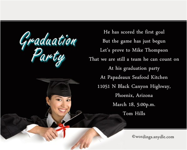 Graduation Invitation Message Graduation Party Invitation Wording Wordings and Messages