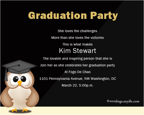 Graduation Invitation Message Graduation Party Invitation Wording Wordings and Messages