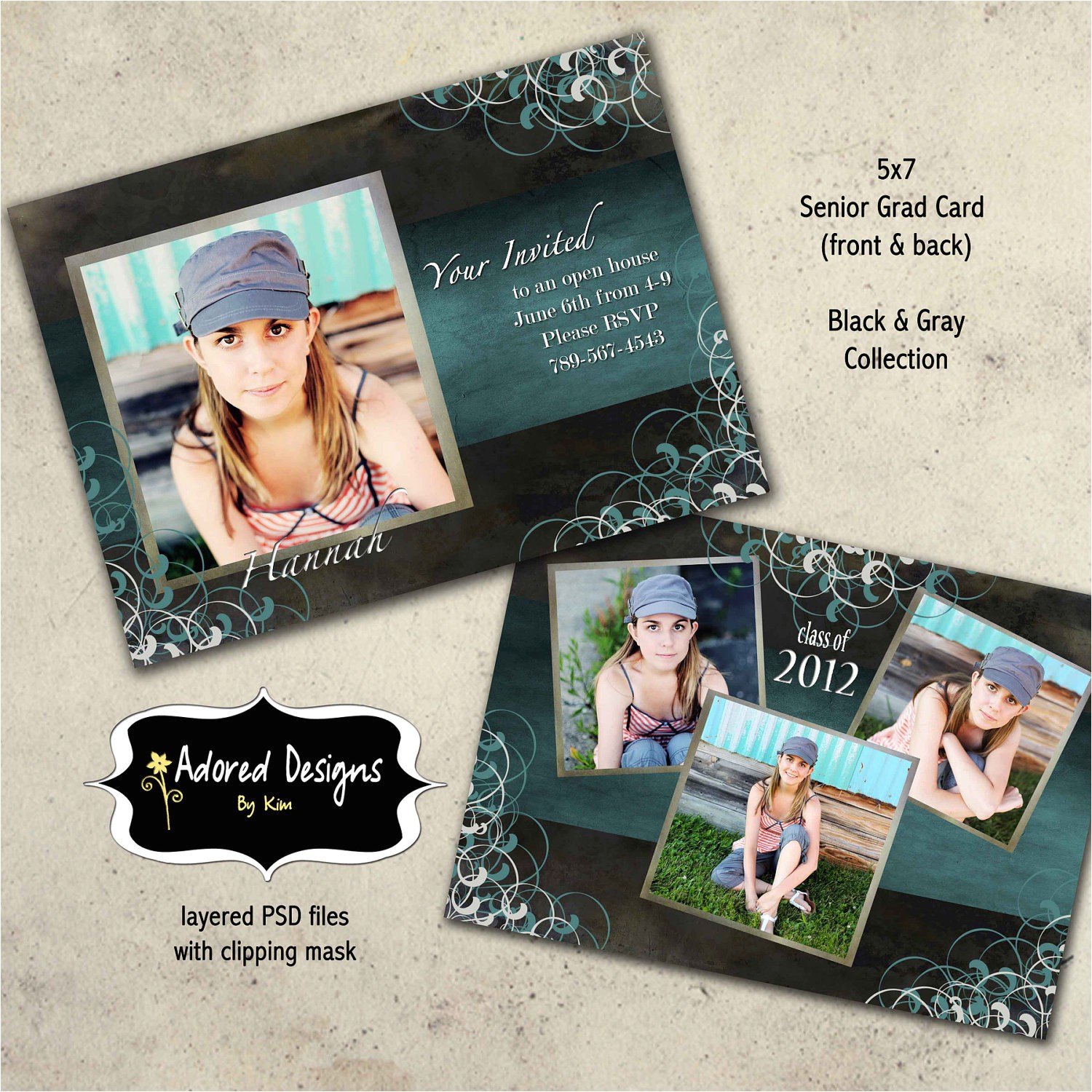 Graduation Invitation Templates for Photoshop Graduation Announcement Photoshop Template Card Instant