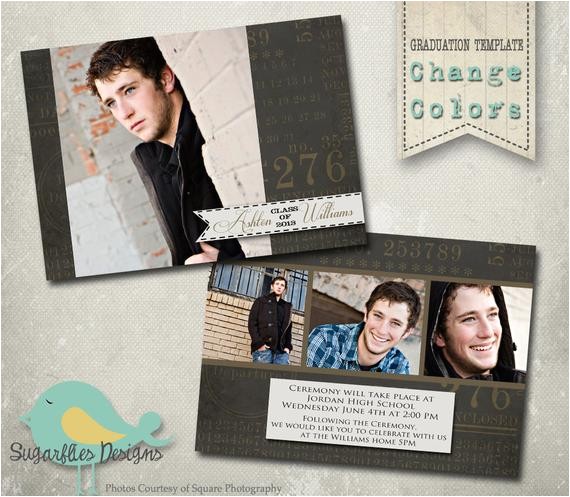 Graduation Invitation Templates for Photoshop Graduation Announcement Photoshop Template Senior Graduation