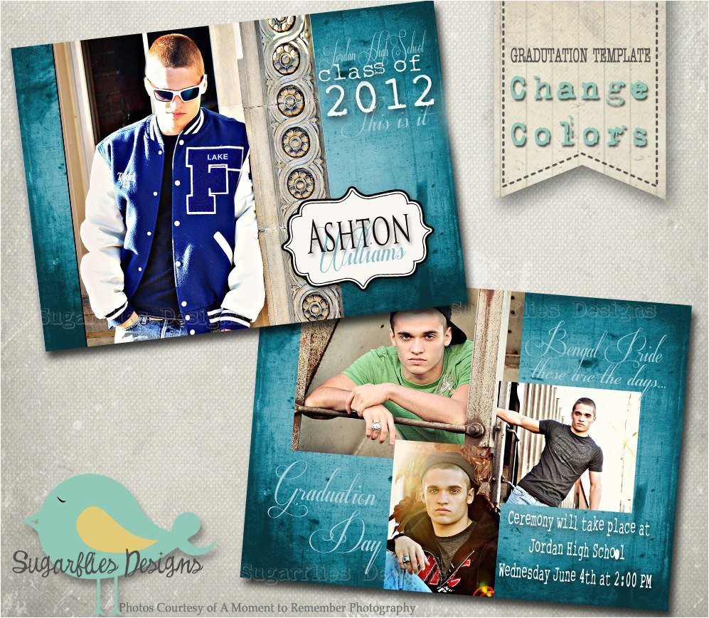 Graduation Invitation Templates for Photoshop Graduation Announcement Photoshop Template Senior Graduation
